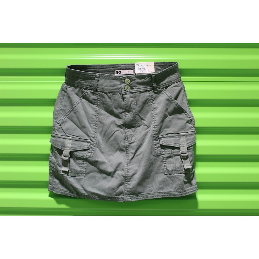 SO Goods for Life Womens Cargo Mini Skirt Green High Rise Size 5 JG41Y009RD1 NWT